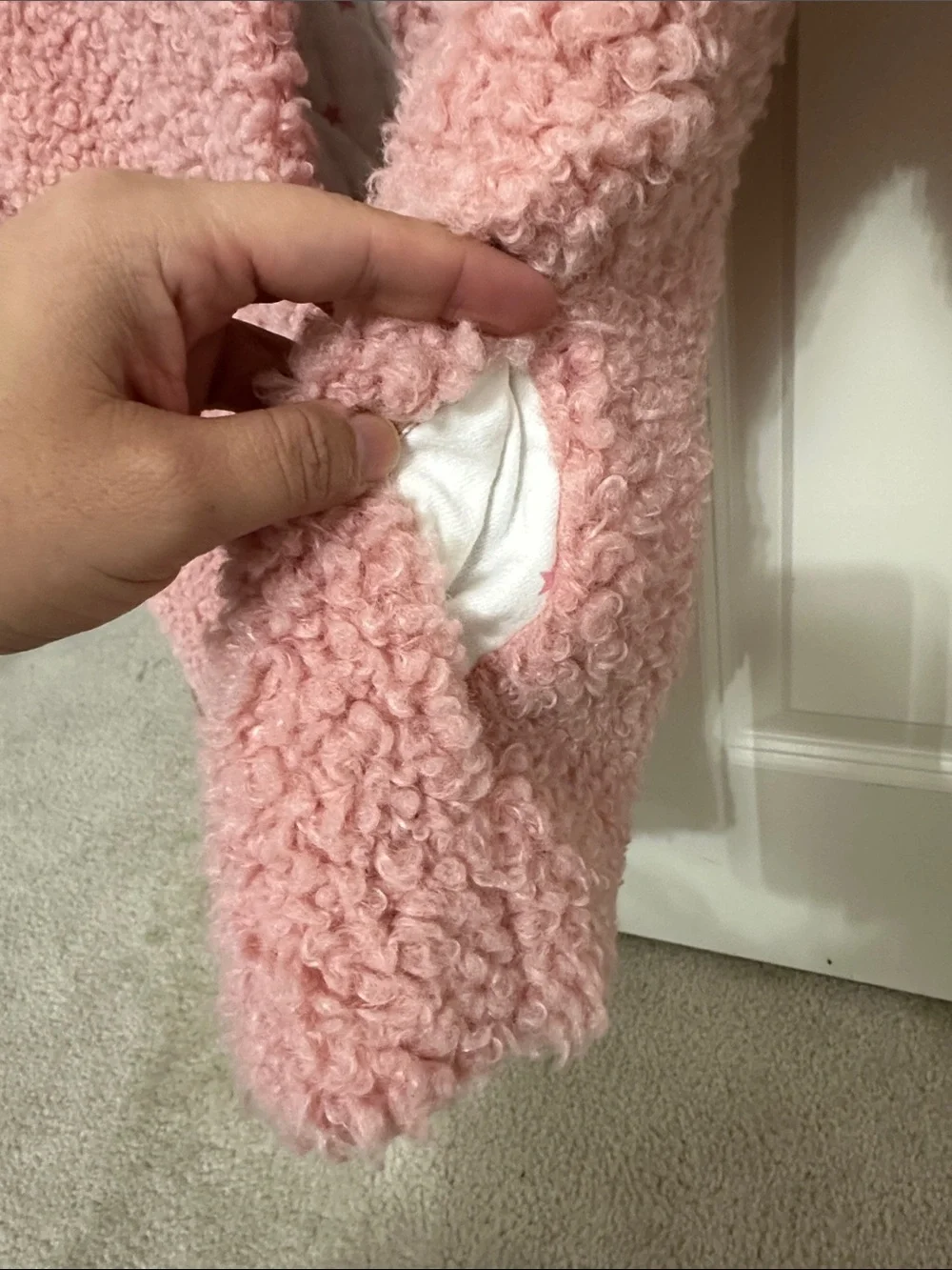 Mini Boden Pink Sherpa Puffer Jacket for Kids